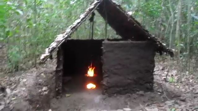 Building a primitive wattle and daub hut from scratch