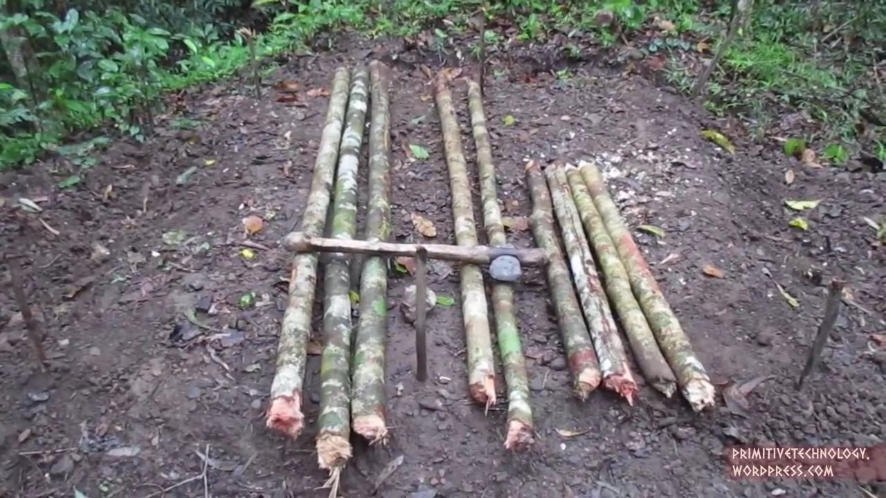 Building a tiled roof hut