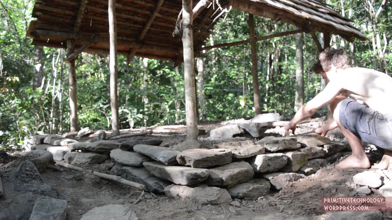 Building a tiled roof hut