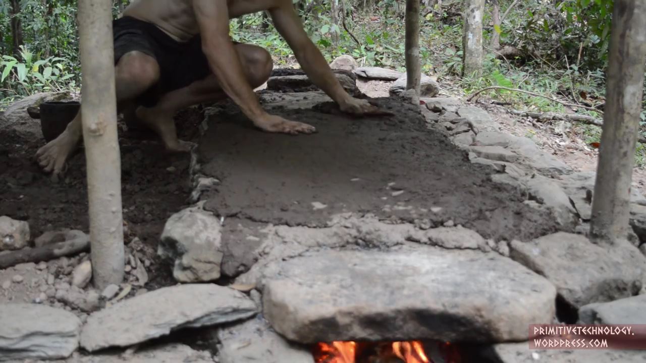 Building a tiled roof hut