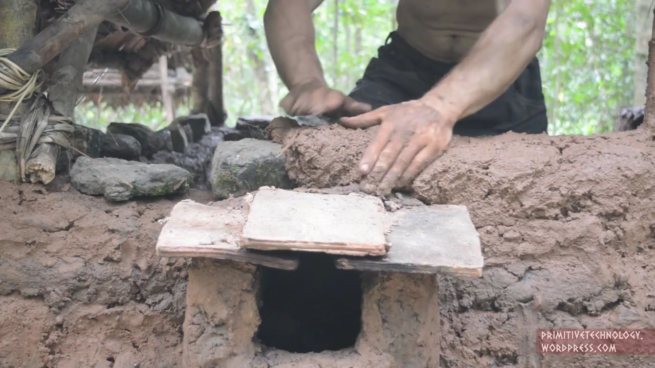 Building a tiled roof hut