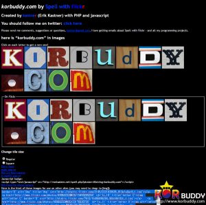 철자를 이미지로 바꿔보는 spell with flickr